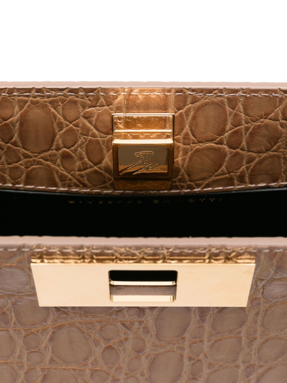 crocodile-effect clutch bag - 5