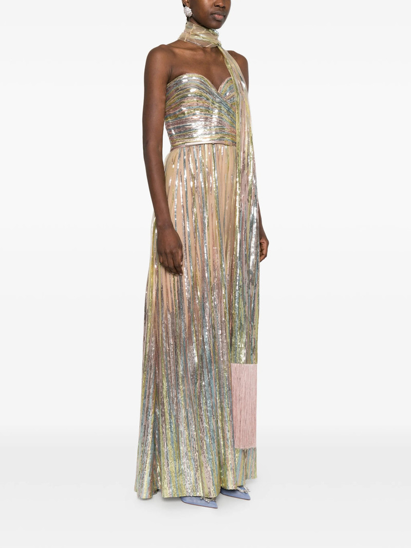 Elie Saab Sequin Tassel Maxi Dress (set Of Three) 4