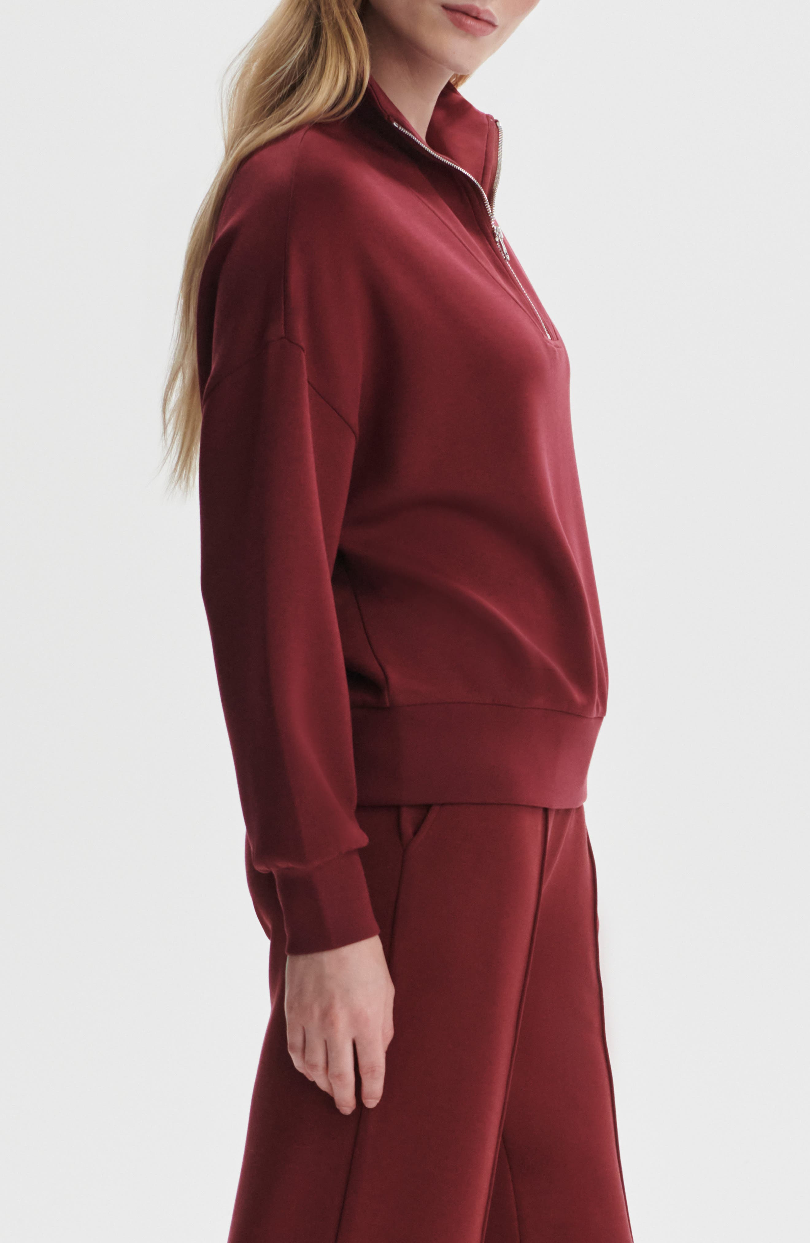 Varley Hawley Half-Zip Sweatshirt in New Maroon at Nordstrom - 3