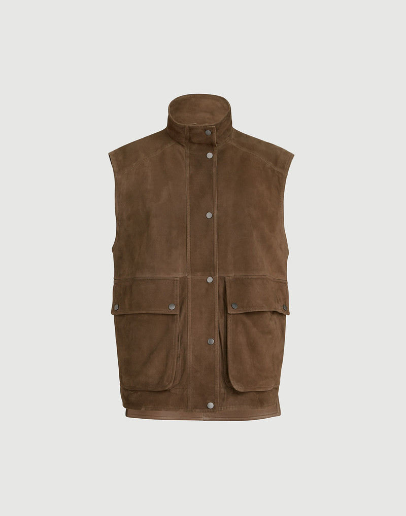 Couture suede vest with monili 1