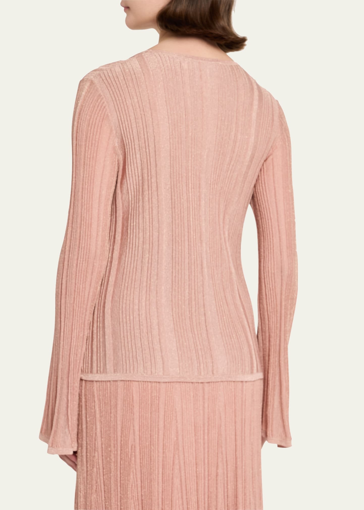 Lucky Long-Sleeve Metallic Top - 3