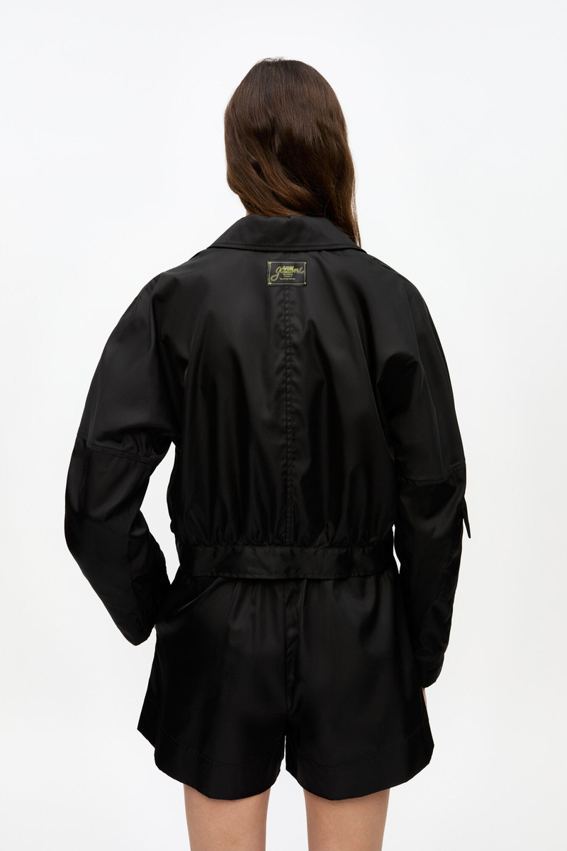 BLACK DUCHESSE NYLON CROPPED JACKET 4
