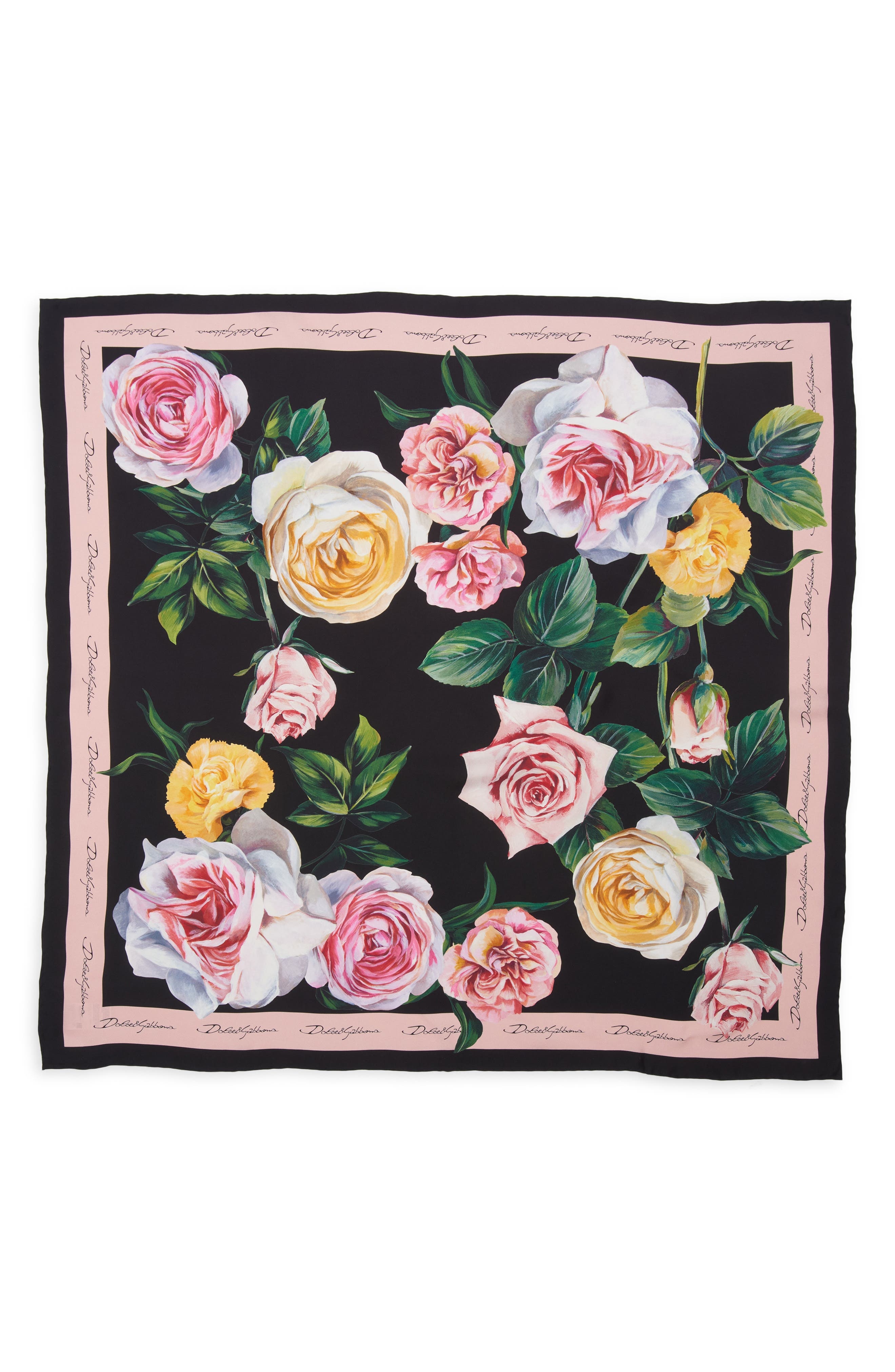 Dolce&Gabbana Floral Silk Square Scarf in Hh5Iy Peonie F.nr C/Bordo at Nordstrom - 1