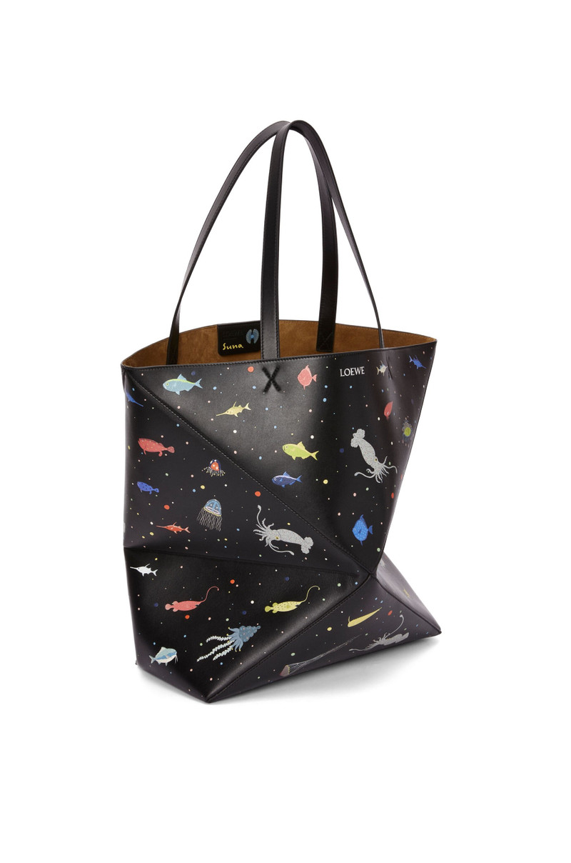 Loewe Deep Sea XL Puzzle Fold tote in shiny calfskin outlook