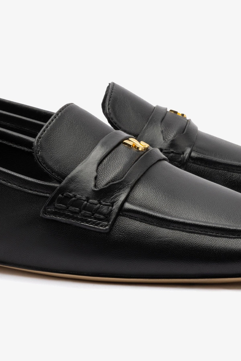 Suki Flat Loafer In Black Leather 4