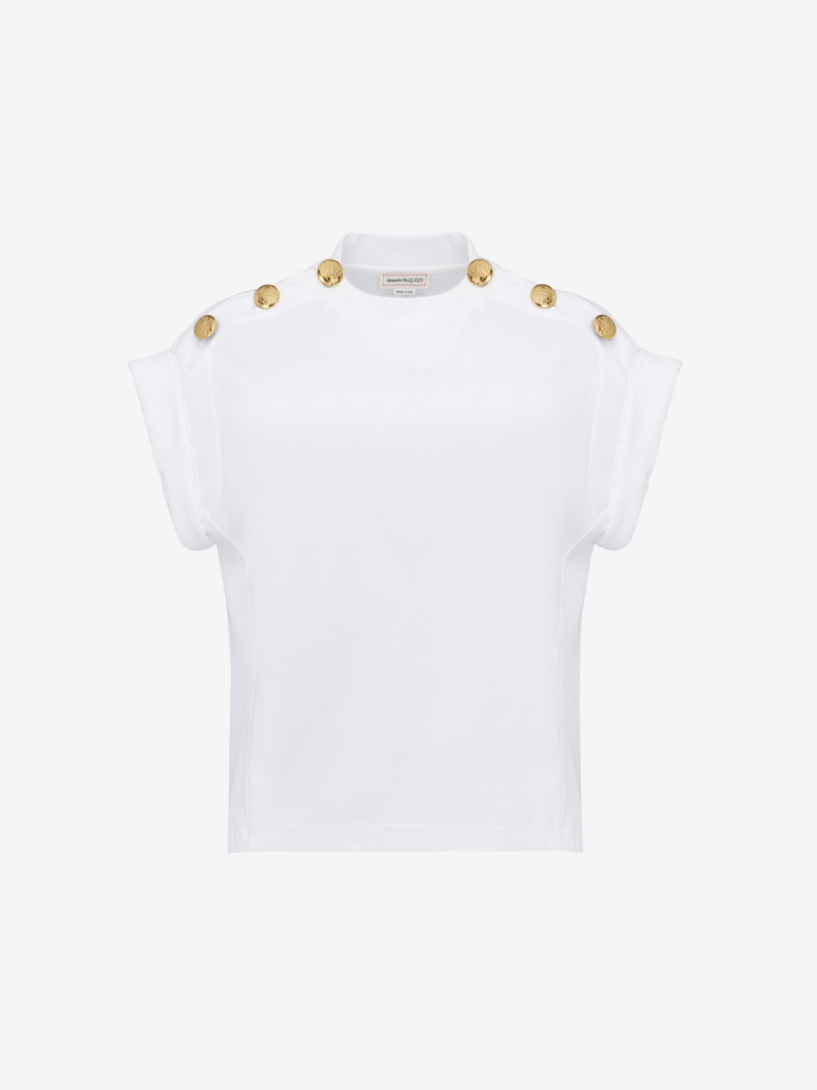 Women's Seal Button T-shirt in White - 1