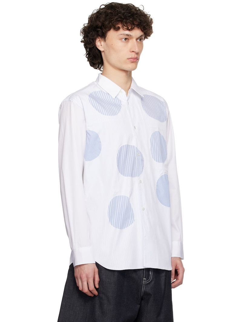 White & Blue Plain & Stripe Shirt 2