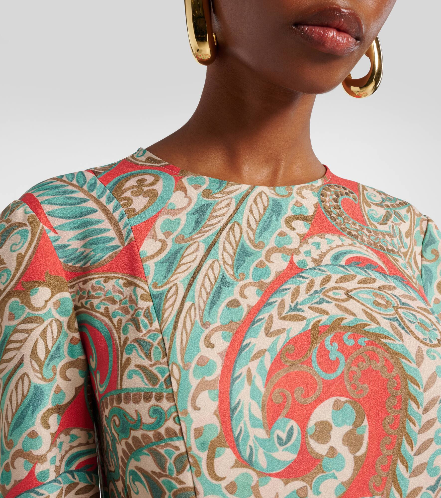 Paisley pleated minidress - 4