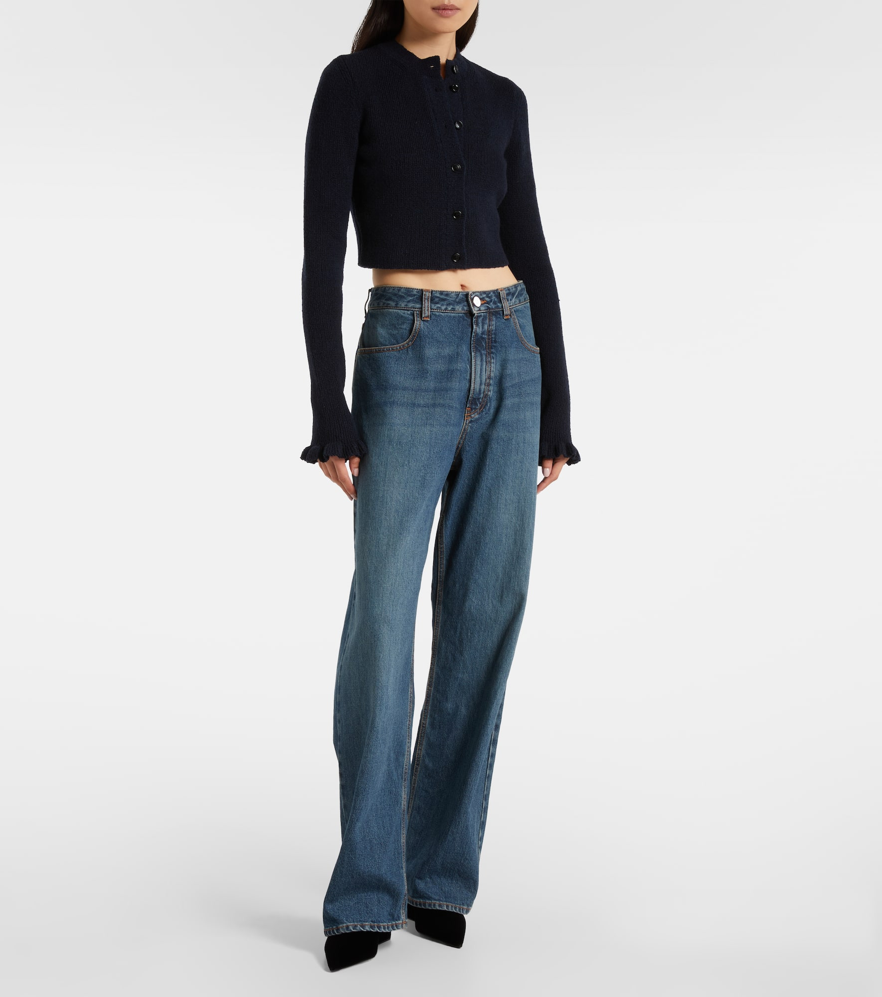 Cropped wool and silk-blend cardigan - 2
