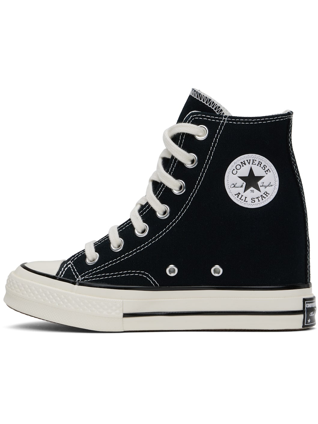 Black Chuck 70 Wedge Sneakers - 3
