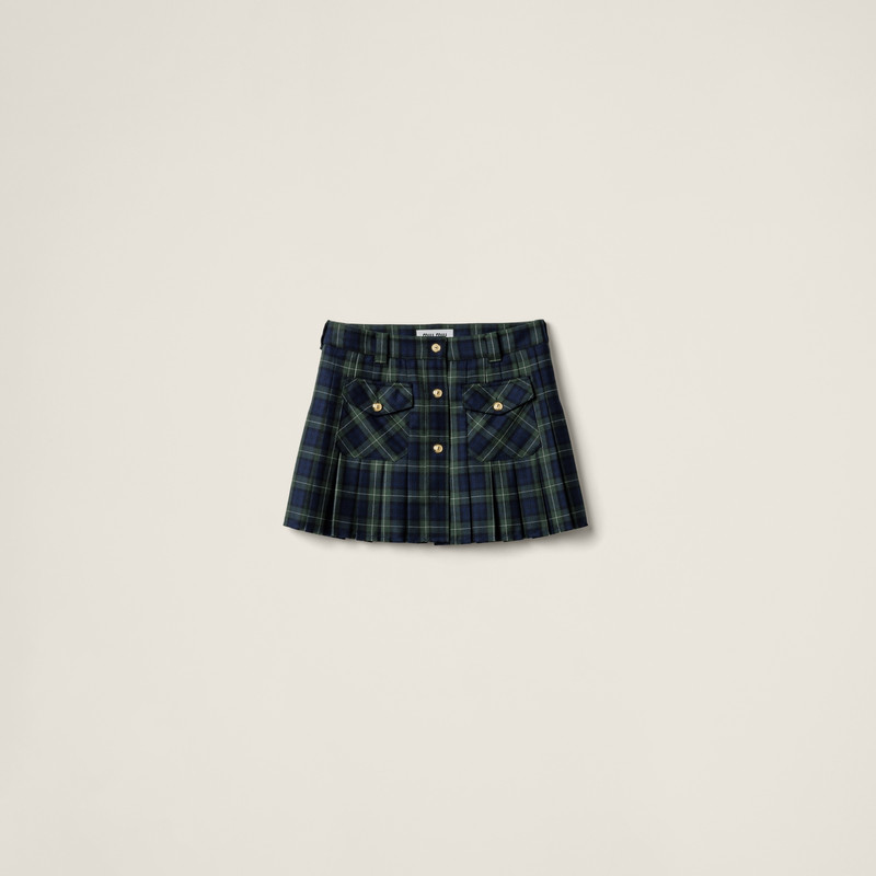 Pleated tartan miniskirt 1