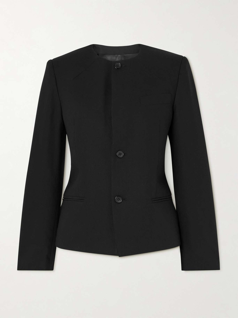 Cropped grain de poudre wool blazer - 1