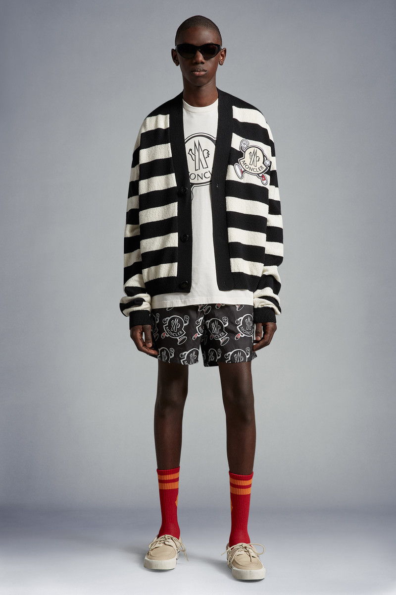 Moncler Logo Print Swim Shorts outlook