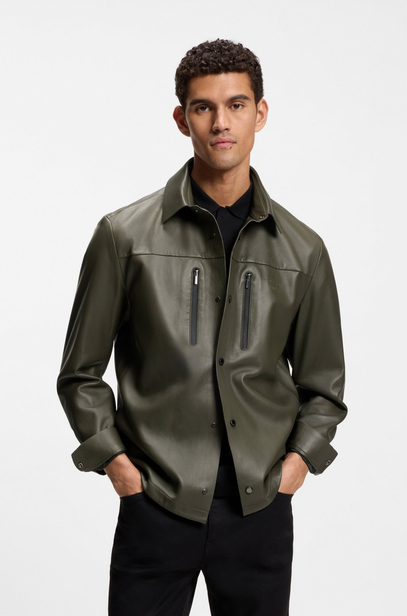 PORSCHE X BOSS REGULAR-FIT SHIRT IN NAPA LEATHER 2