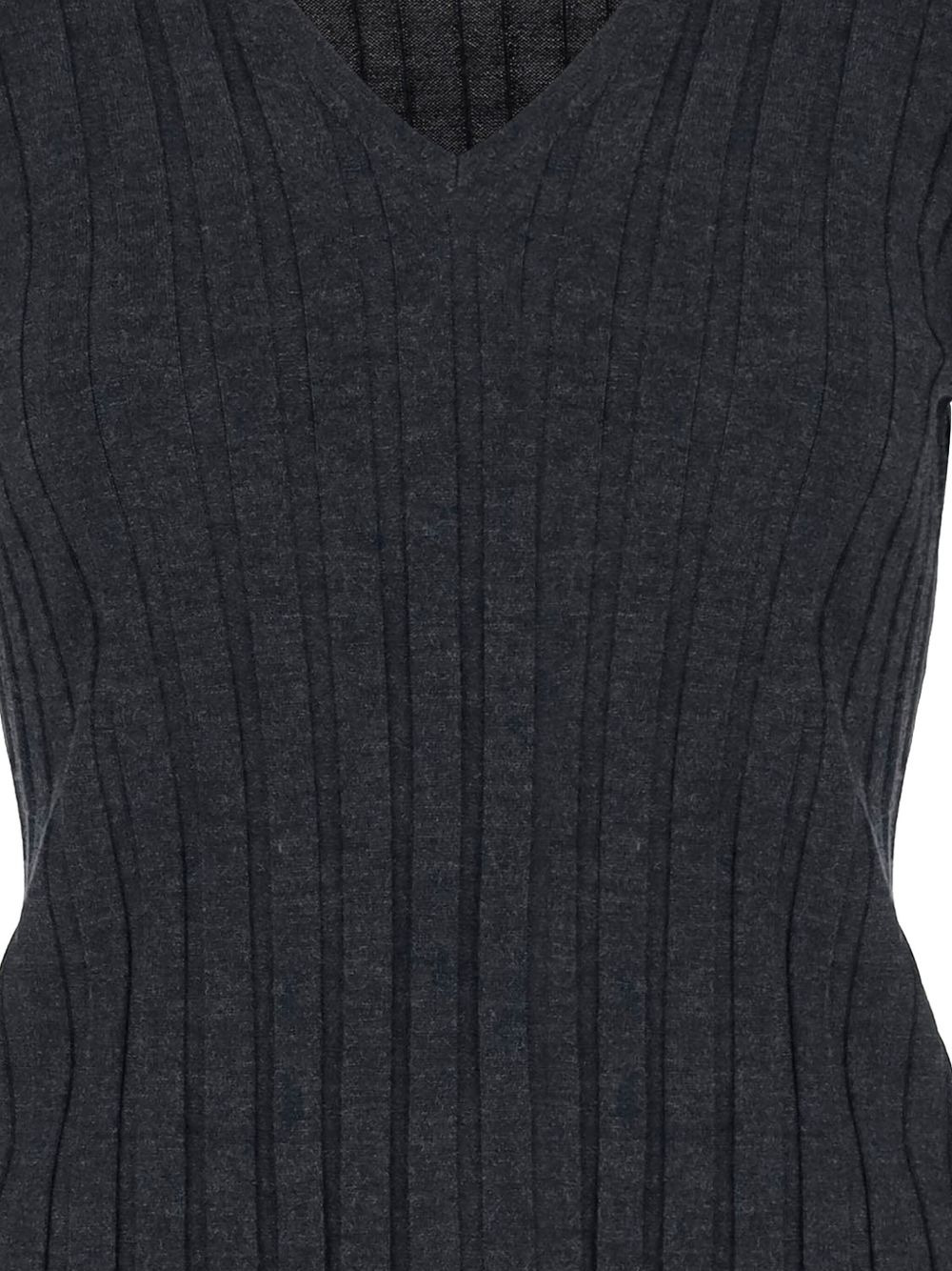 ribbed V-neck sweater - 3