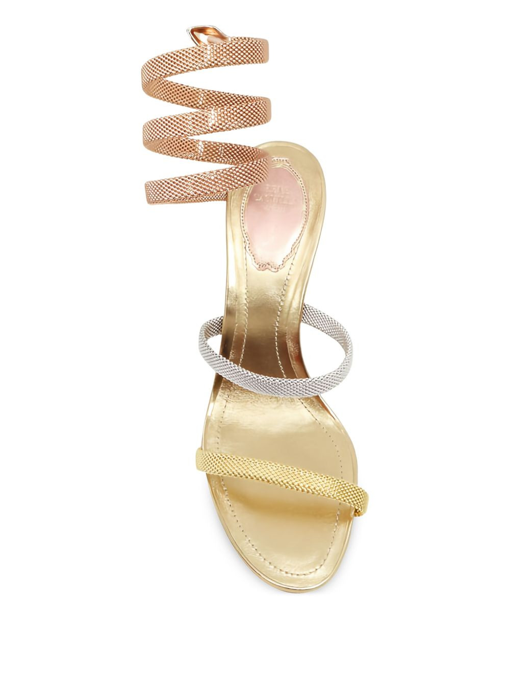 80mm Trigold Cleo snake-wrap sandals - 4