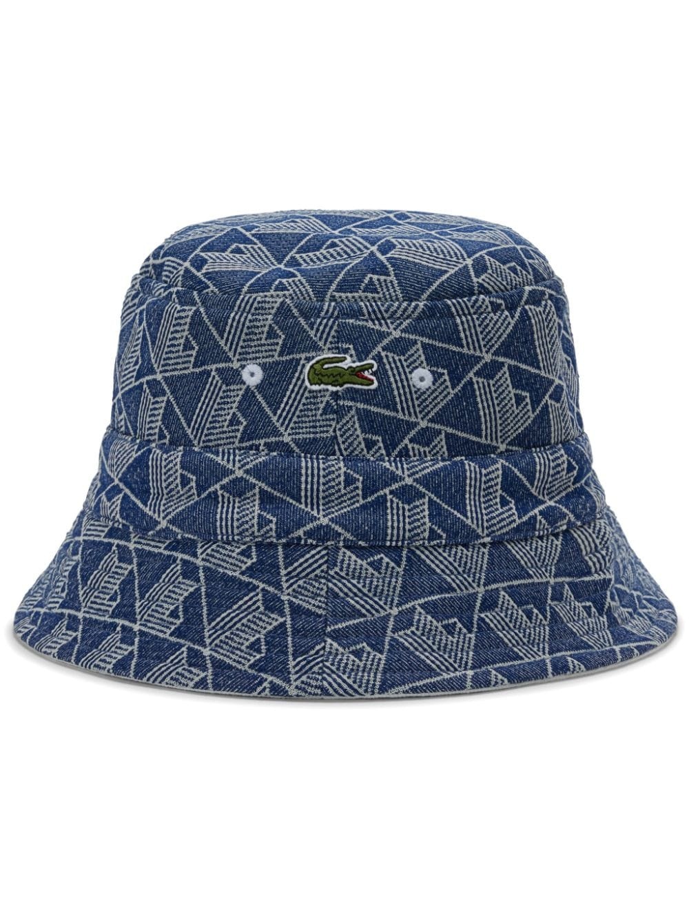 logo-jacquard denim bucket hat - 1