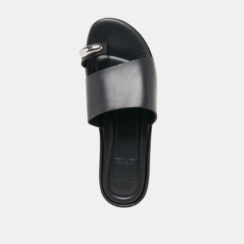 MOXY SANDALS BLACK LEATHER 9