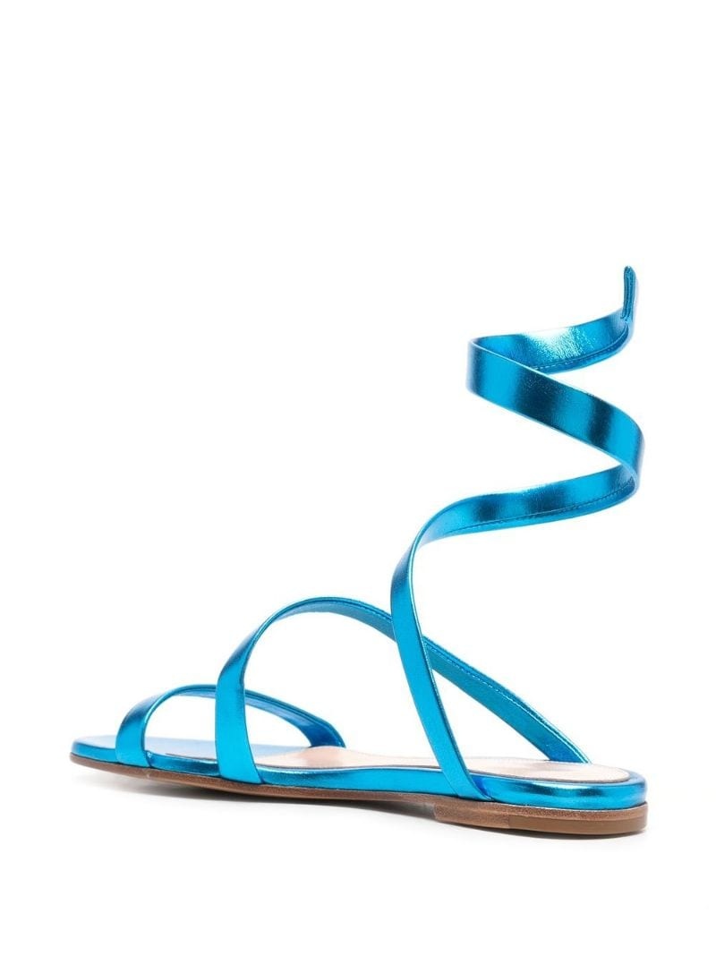 metallic wrap-around sandals - 3