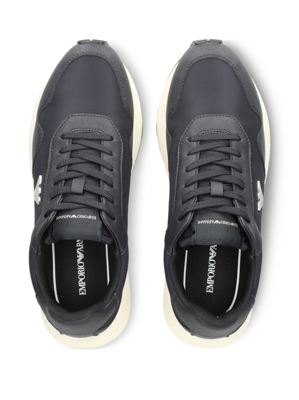 logo-appliqué panelled sneakers - 3