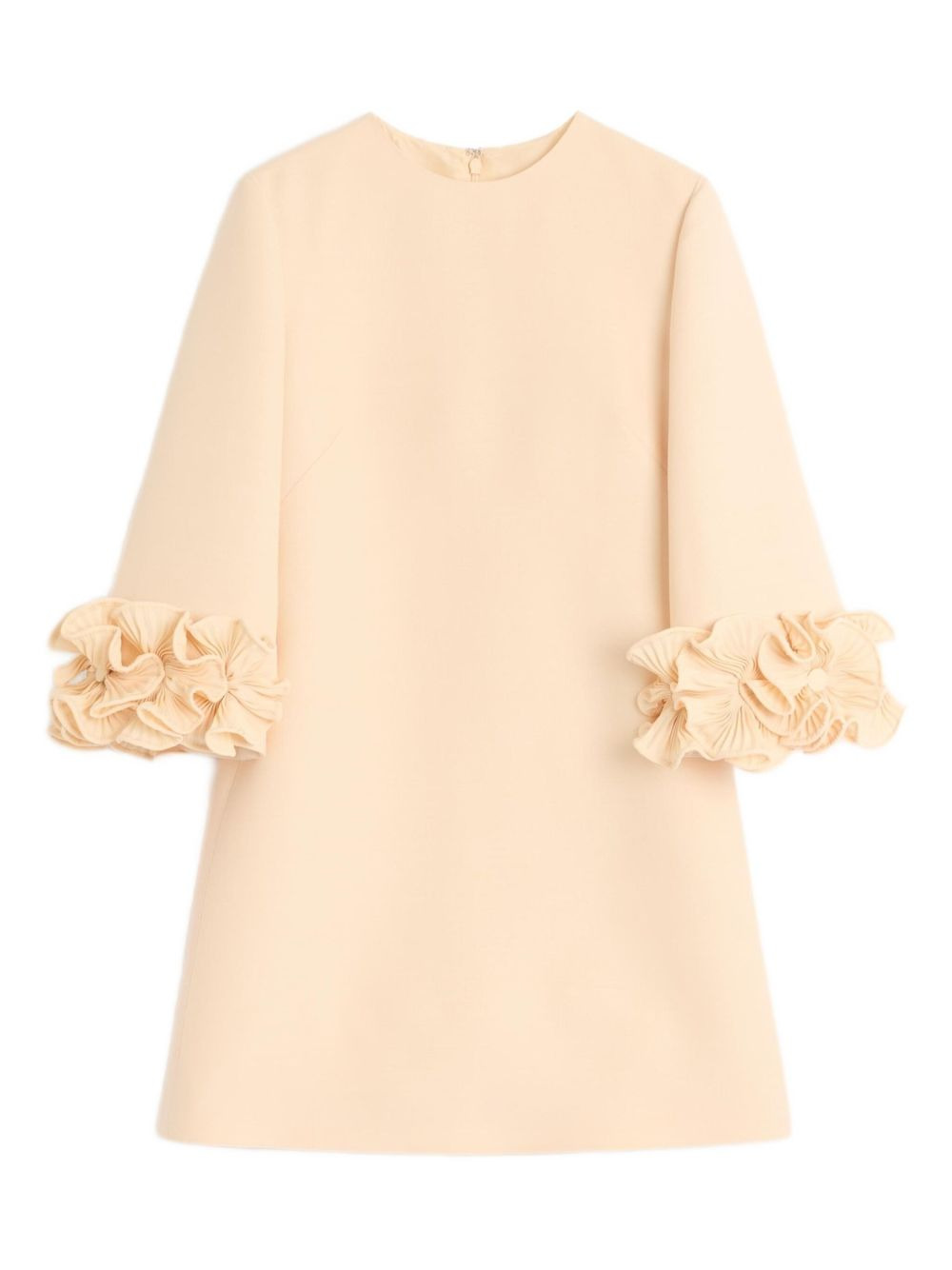 Valentino Wool and silk Mini dress with floral appliqué - 1