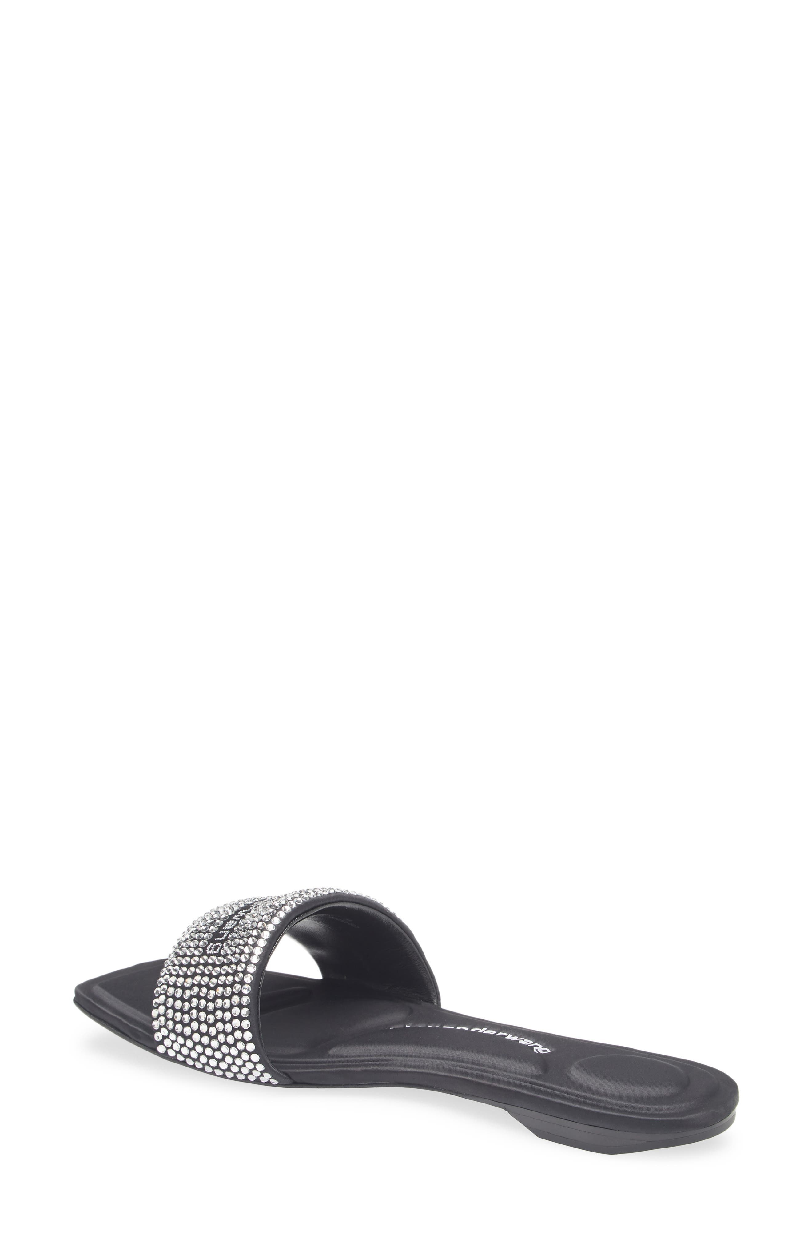 Alexander Wang Vy Crystal Embellished Slide Sandal in Black/Silver at Nordstrom - 2