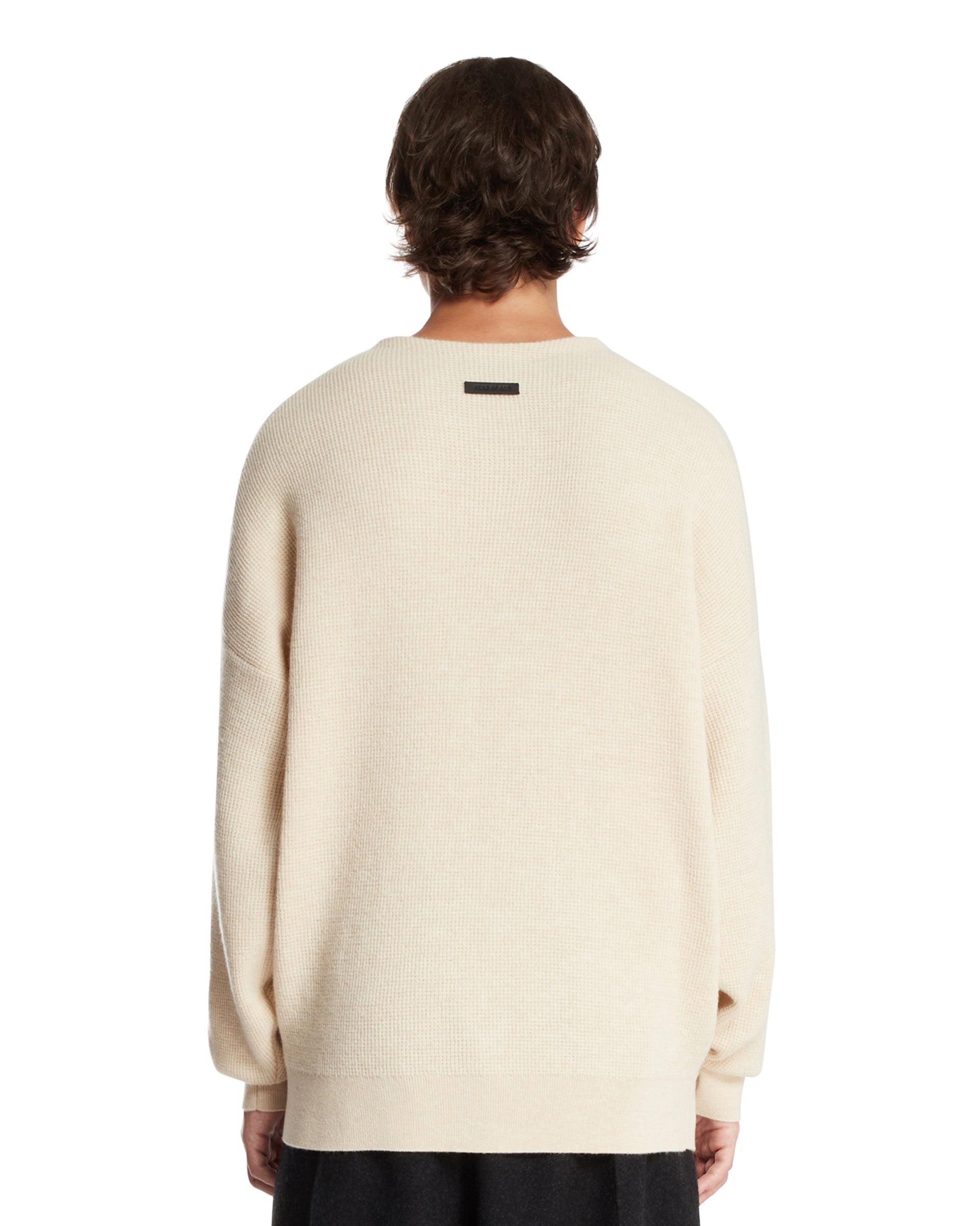 Beige Wool Henley Sweater - 3
