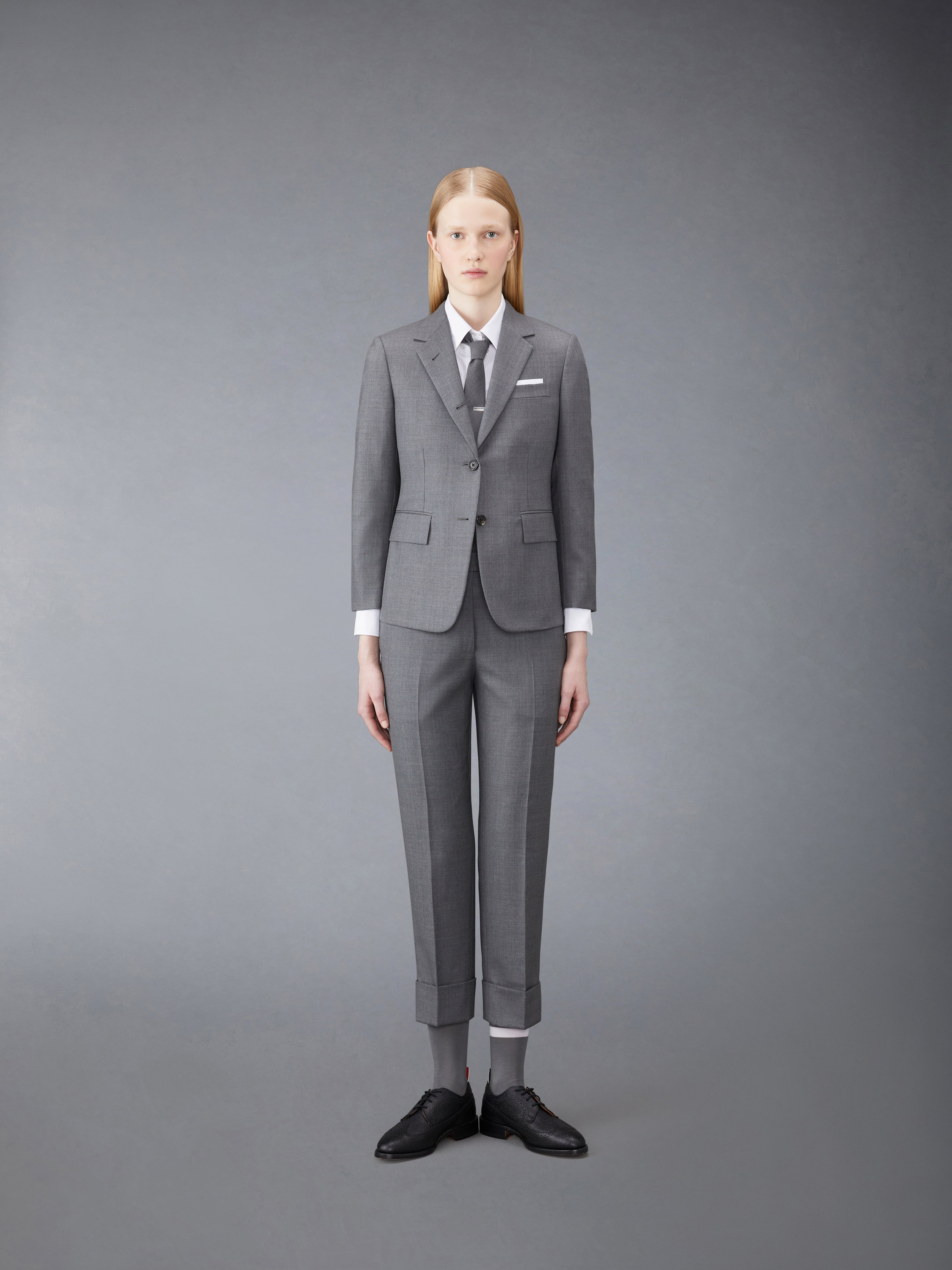 Medium Grey Super 120's Twill Menswear Fit Classic Trouser - 3