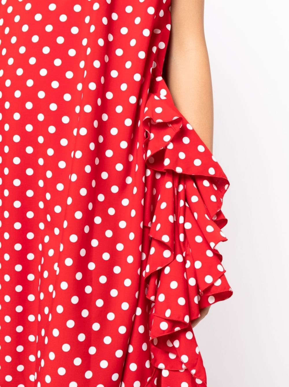 polka dot-print ruffled midi dress - 5