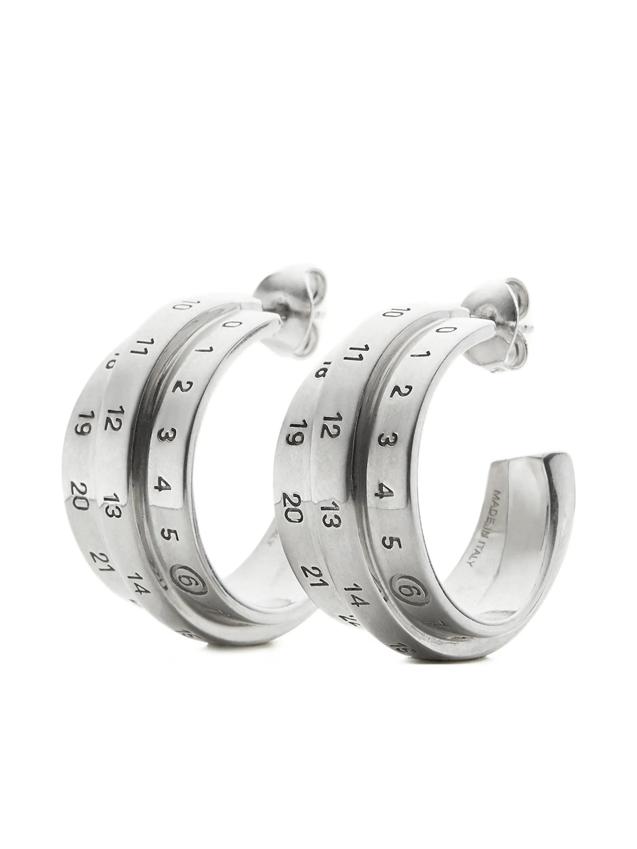 Mm6 Maison Margiela Triple Number Hoop Earrings - 1