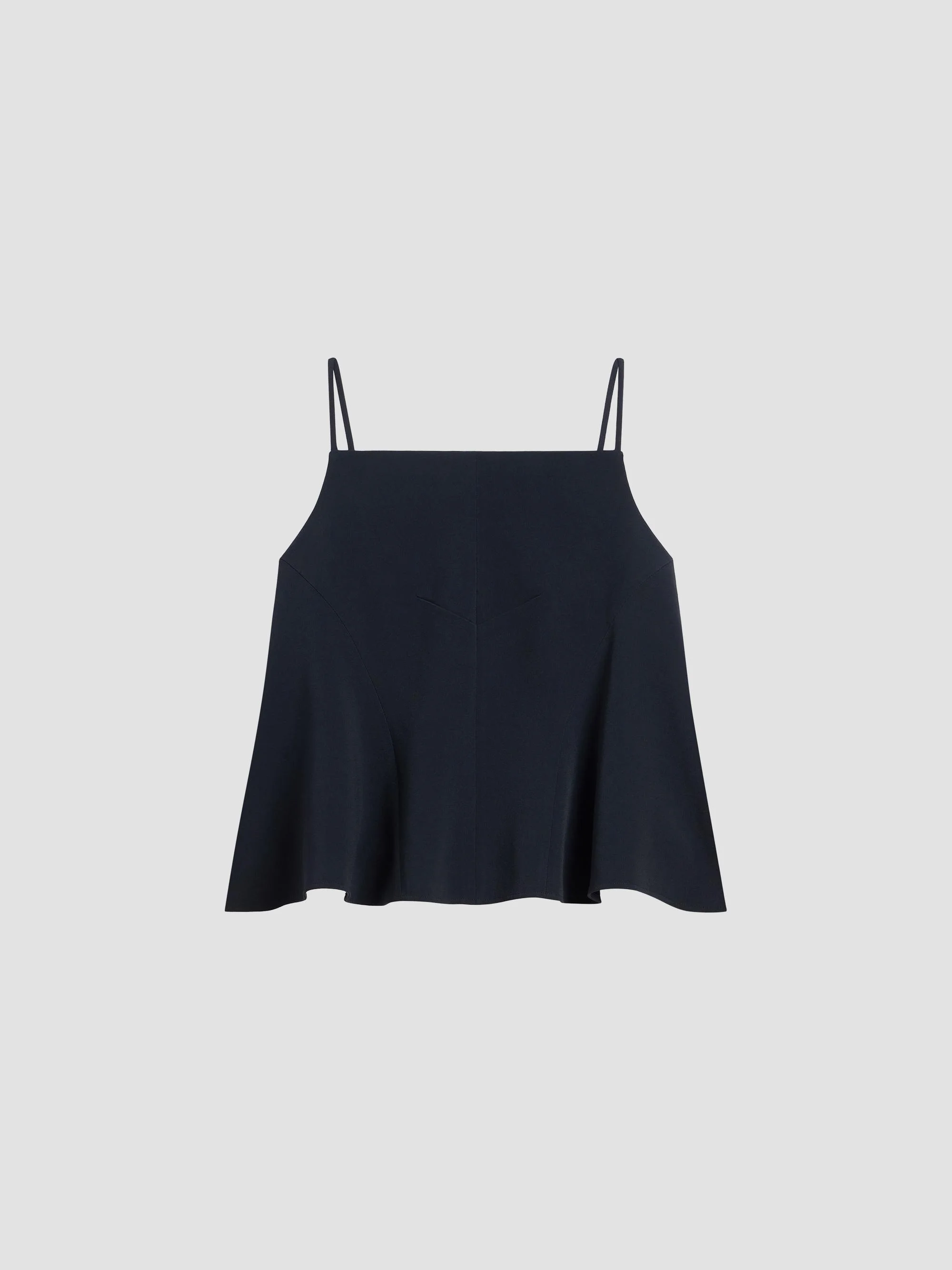 Women's Sliced Top in Crepe Cady - Black - 1