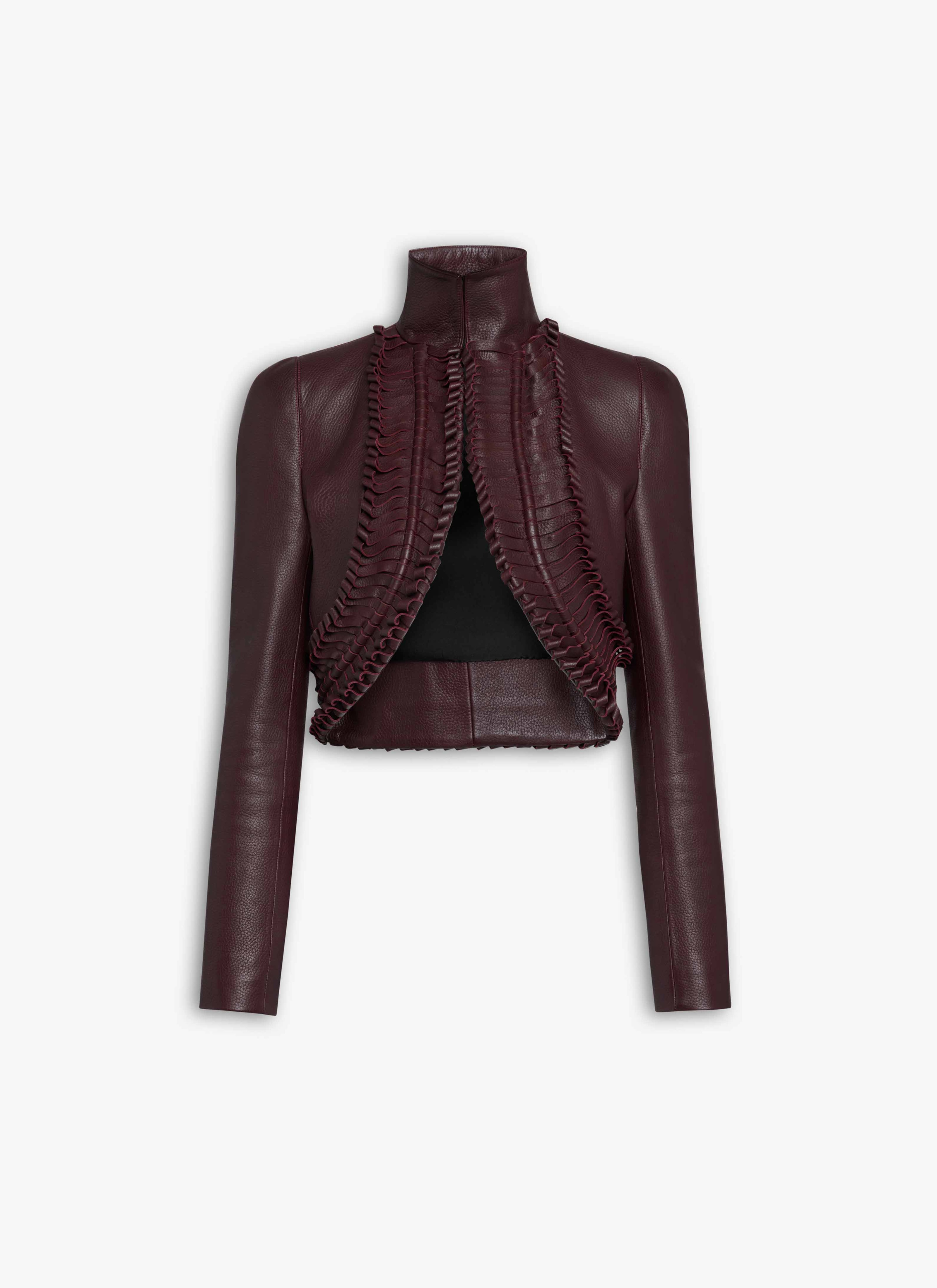 LAMBSKIN TRIMMED JACKET - 1