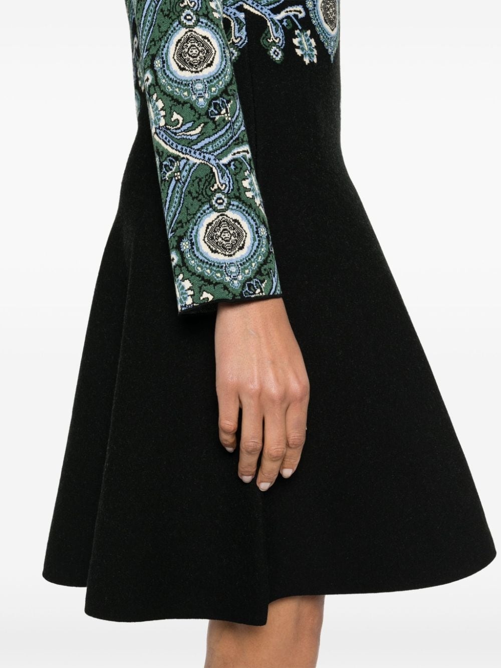 jacquard-pattern knitted dress - 5