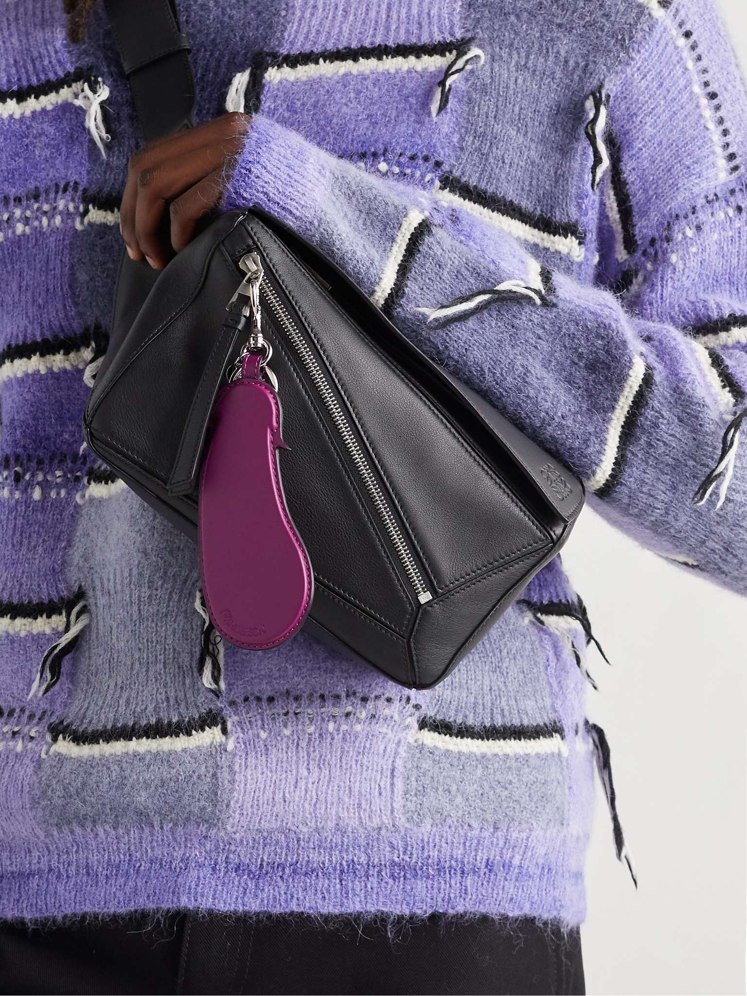 Aubergine Leather Key Fob - 4