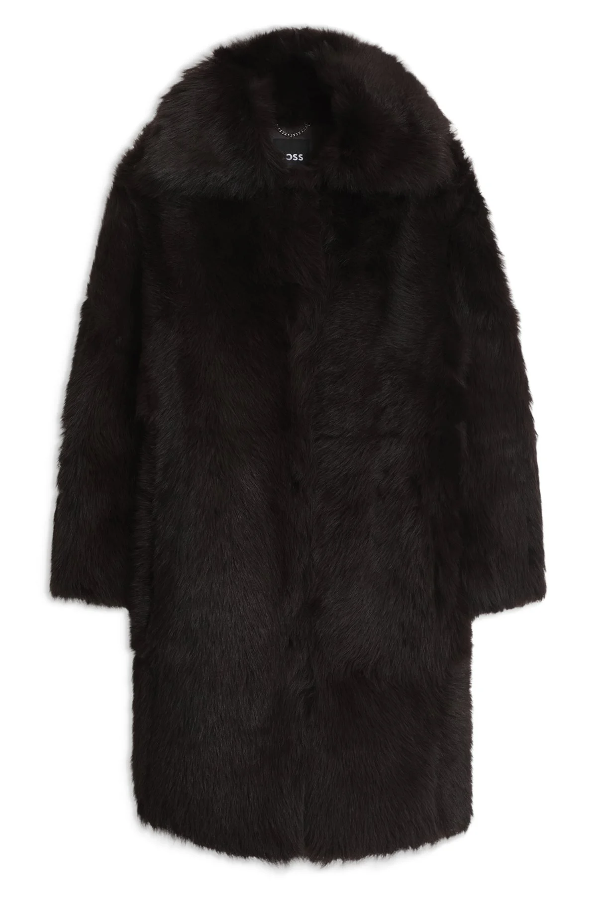 REGULAR-FIT SHEARLING COAT WITH ADJUSTABLE MAGNETIC COLLAR - 1