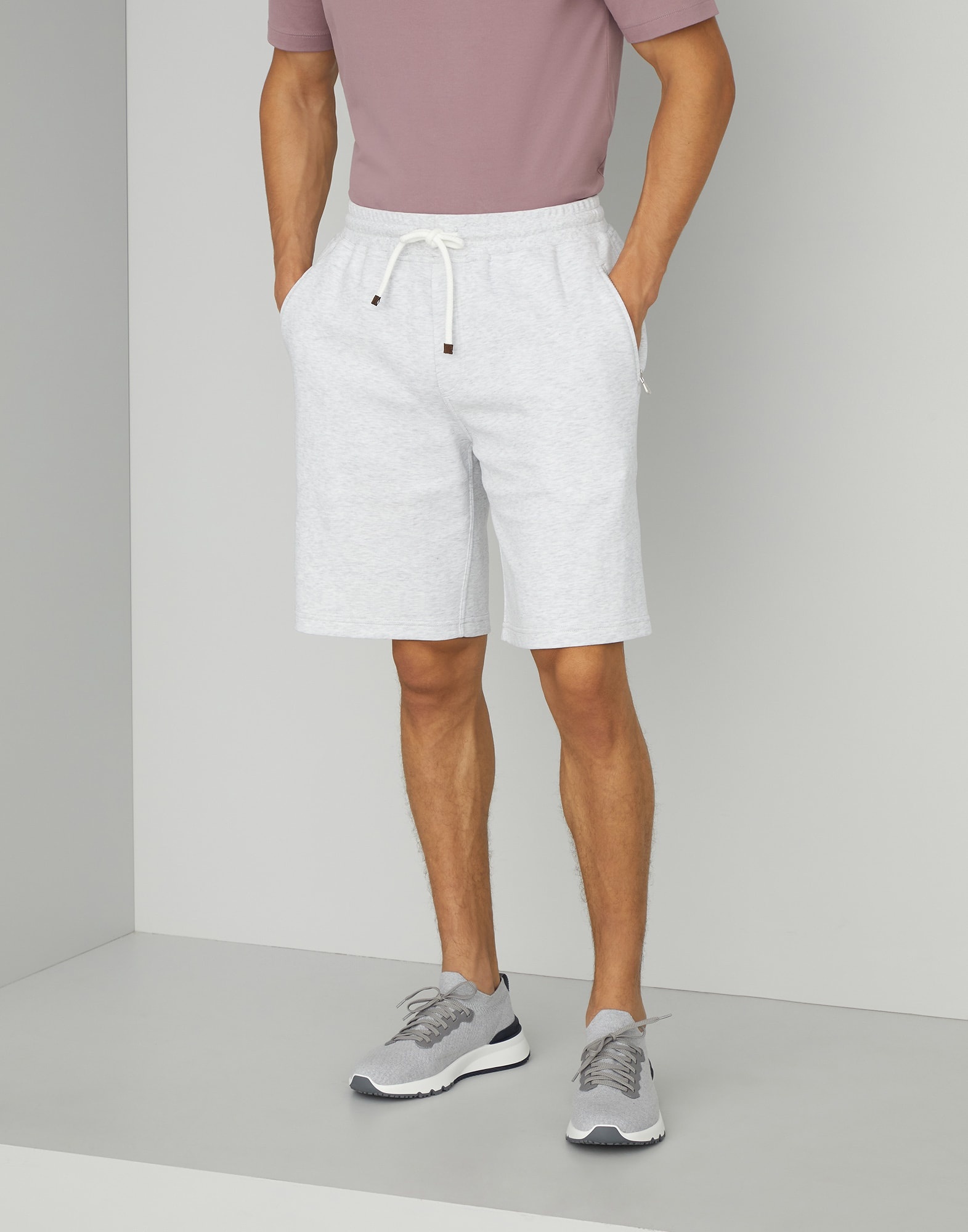 Techno cotton French terry Bermuda shorts - 1