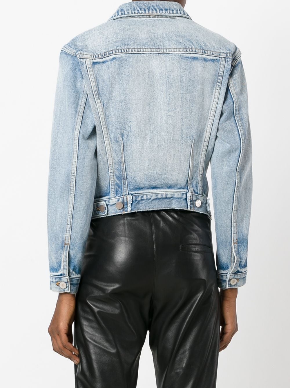 zip details denim jacket - 4