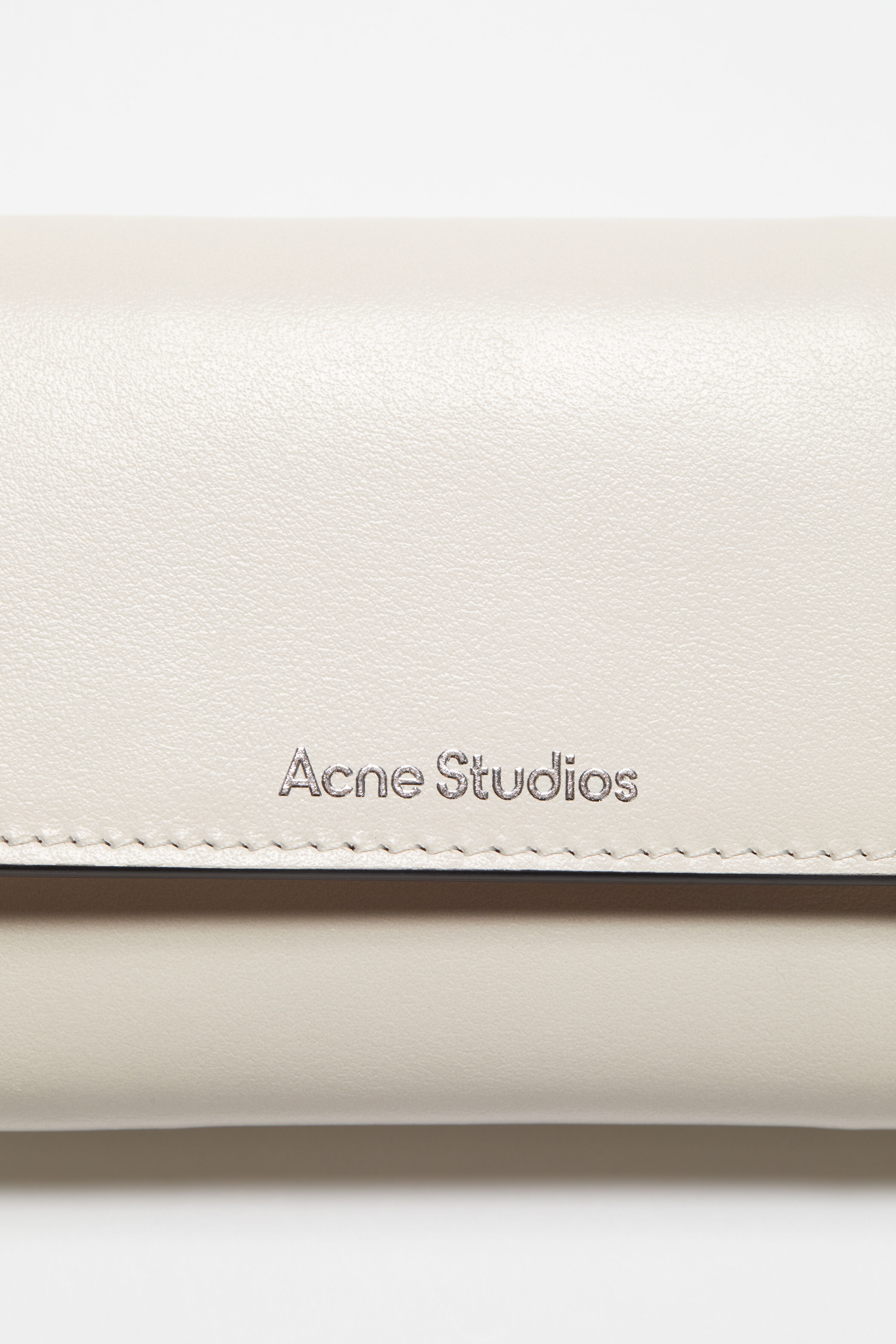 Trifold leather wallet - White/black - 5