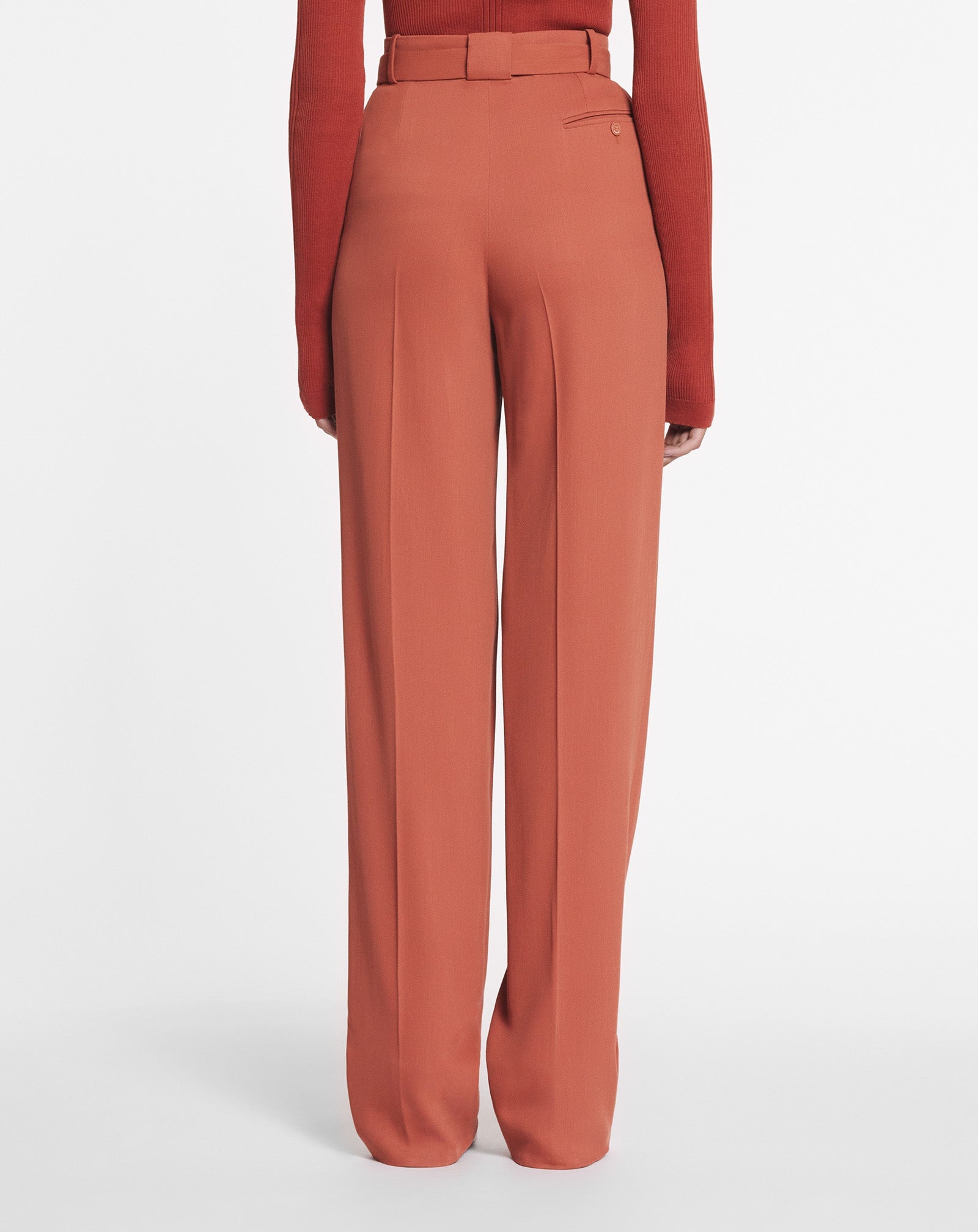 WOOL AND VISCOSE PANTS WITH DARTS - 4