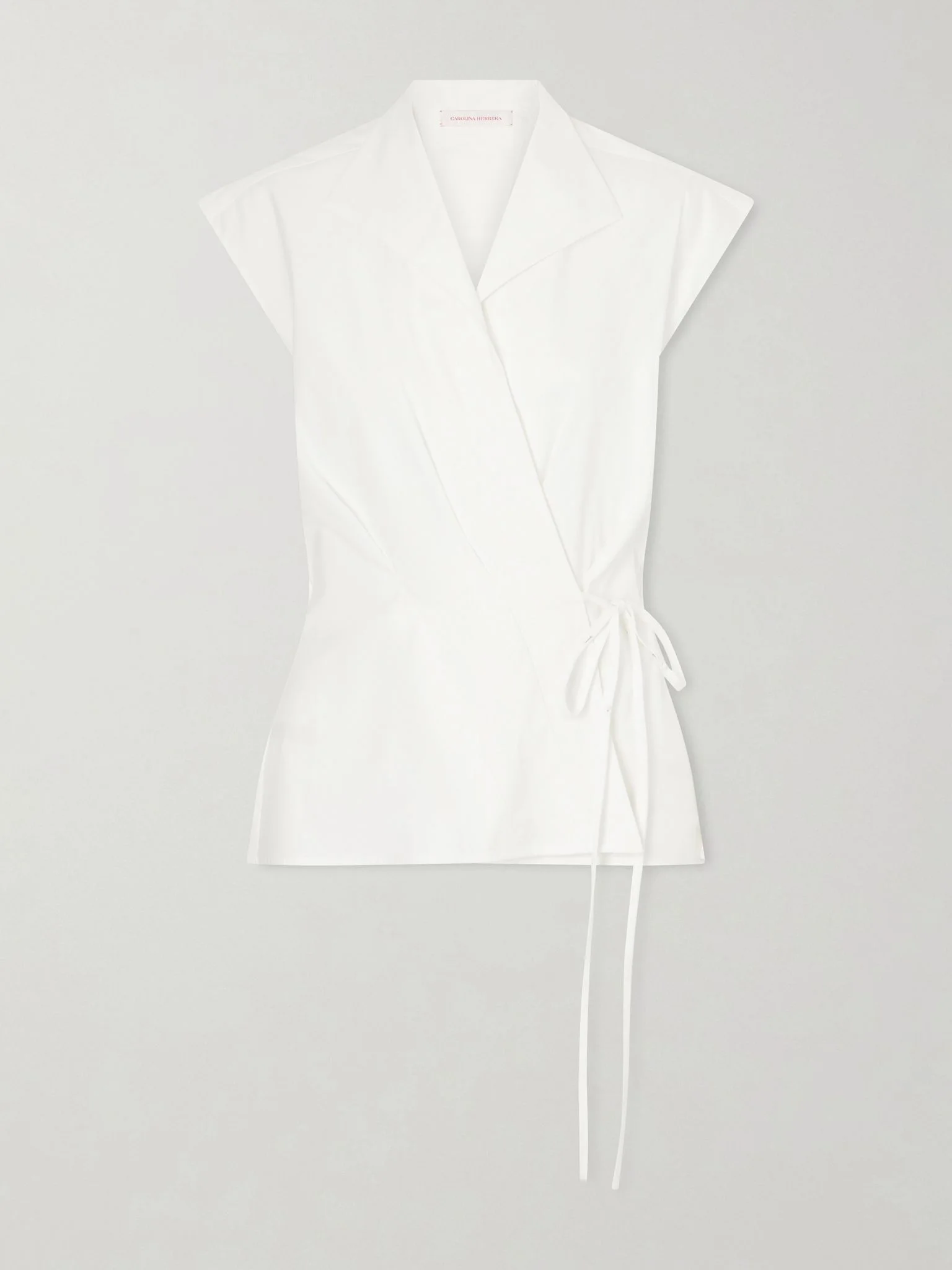 Wrap cotton-blend shirt White - 1