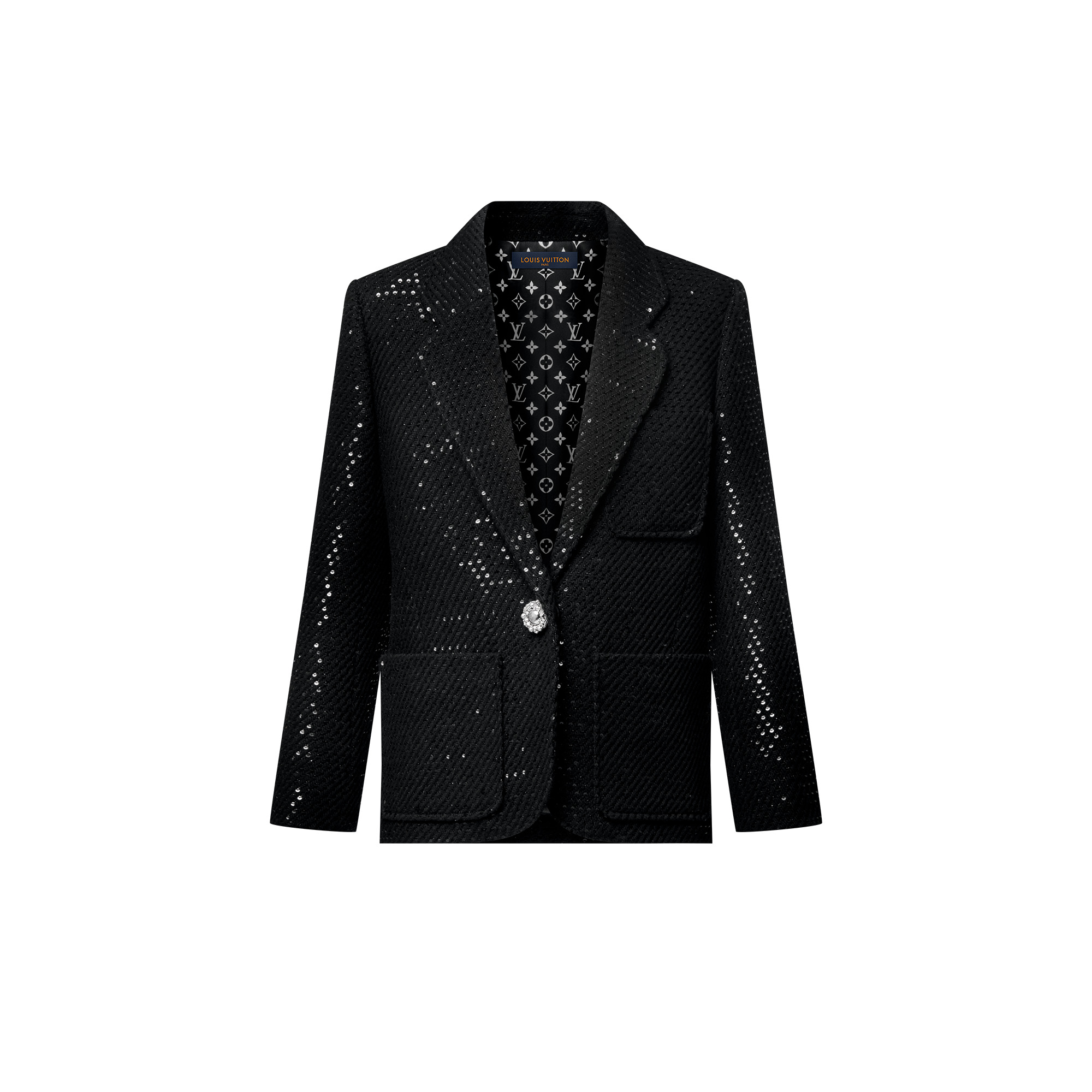 Sequin Tweed Preppy Blazer - 1
