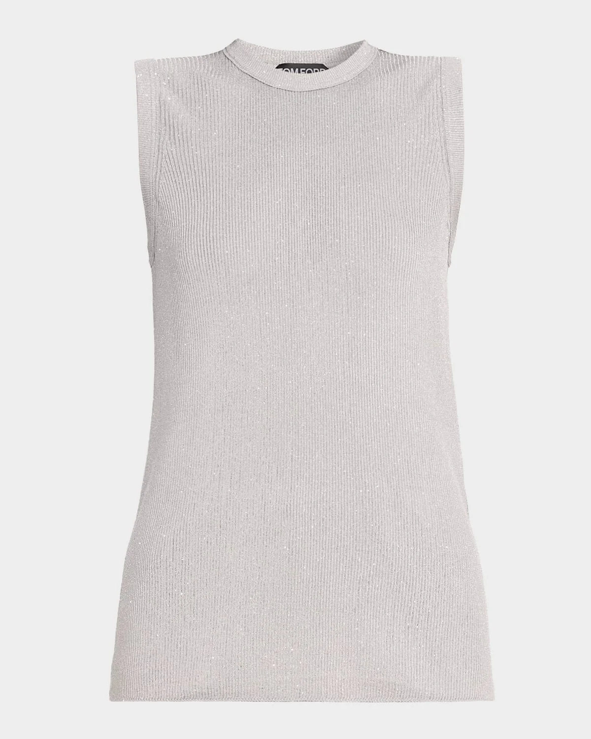 Micro Sequins Ribbed Tank Top - 1