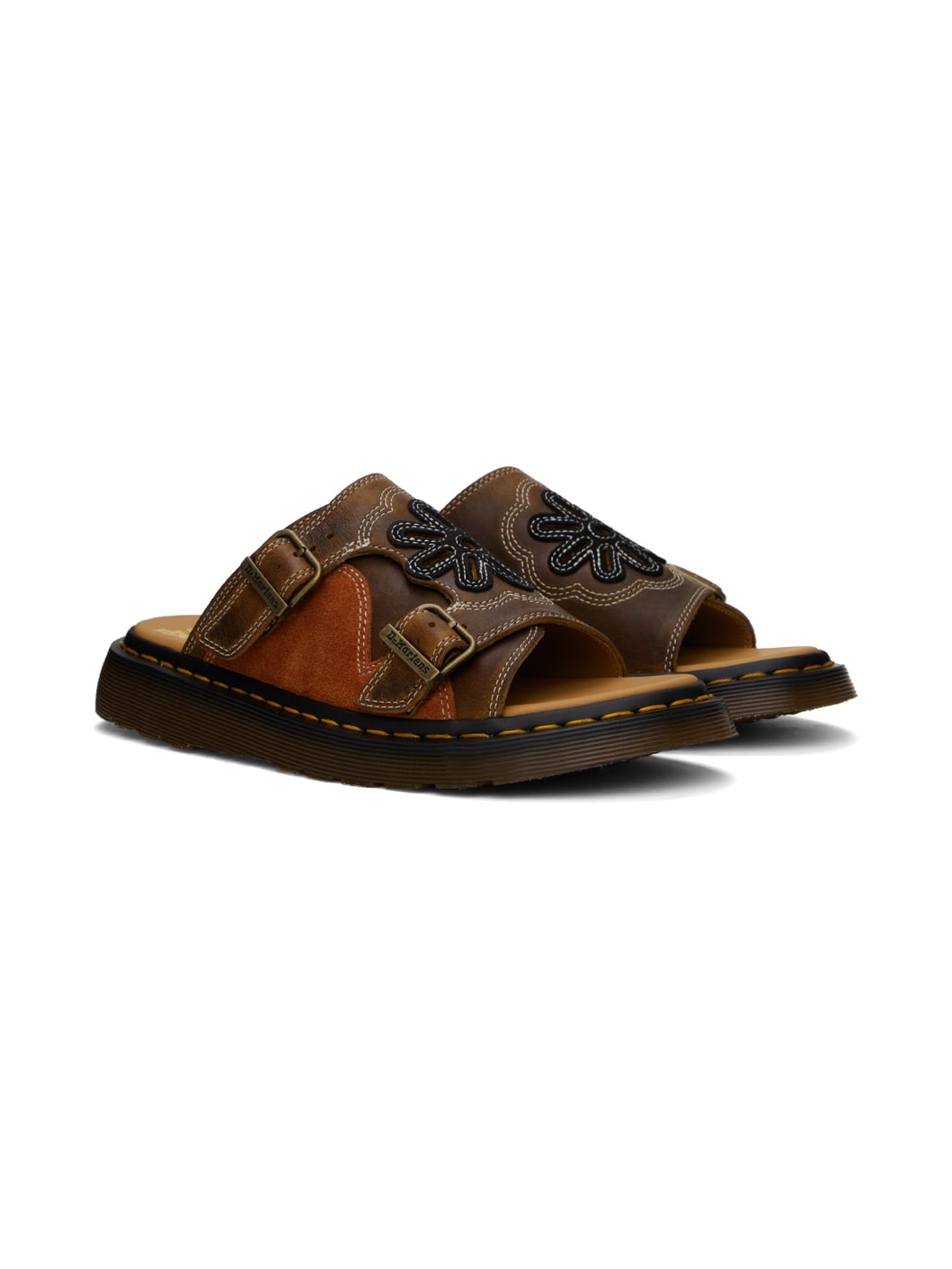 Brown Dayne Suede Appliqué Slides - 4