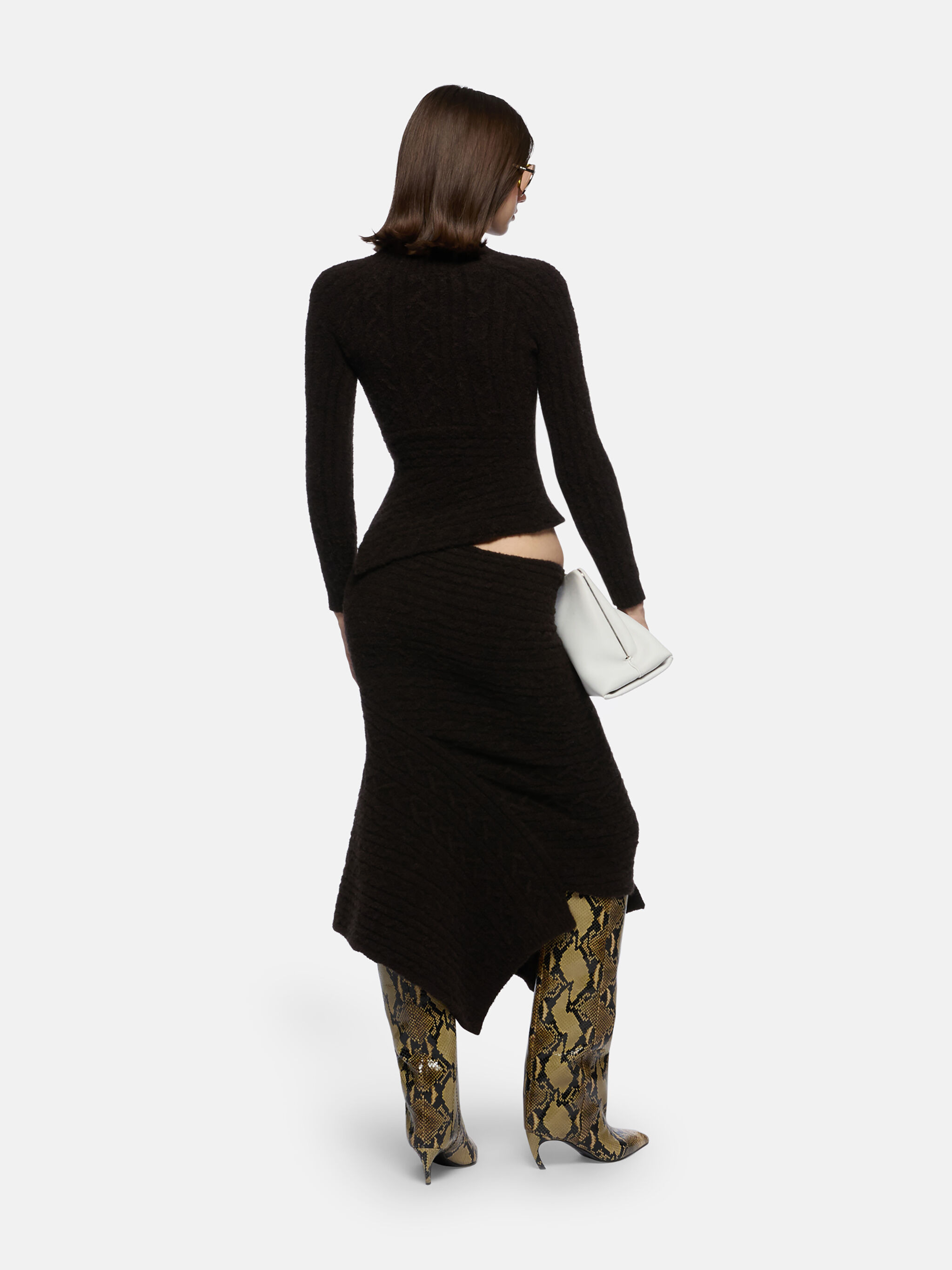 BROWN MIDI SKIRT - 3