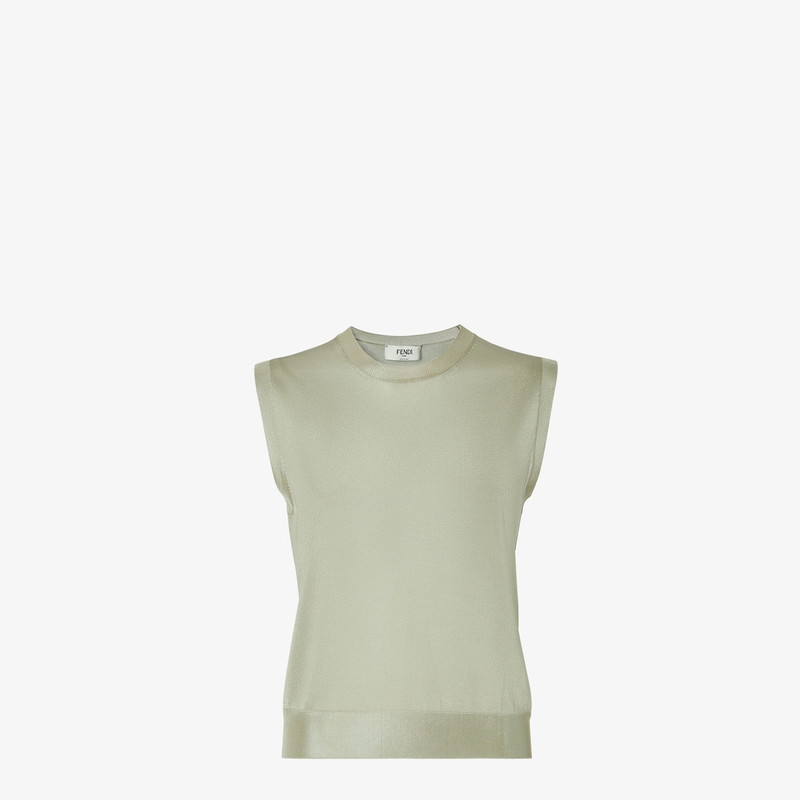Sweater Light green shiny viscose sweater 1