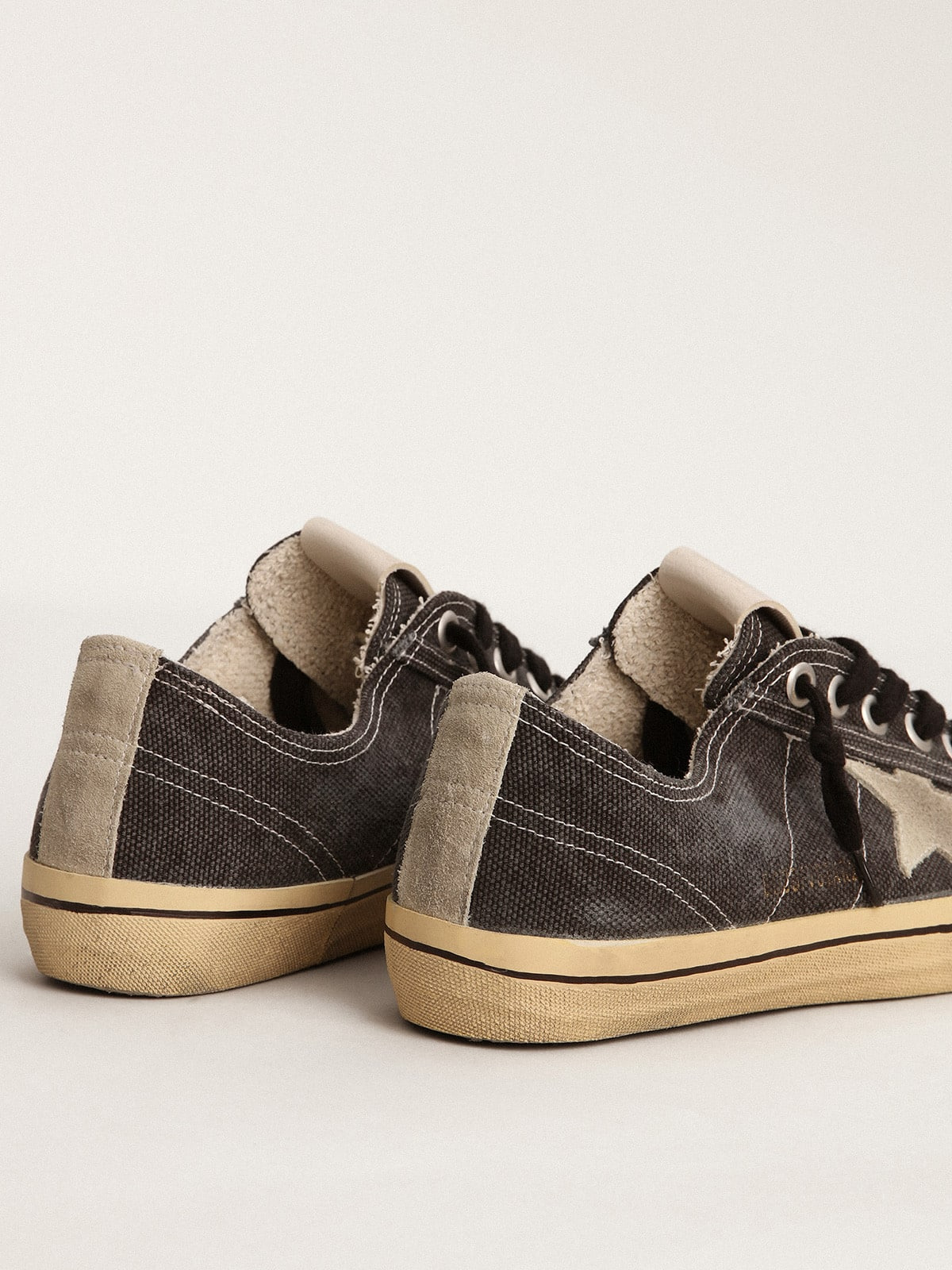 Men's V-Star LTD in black canvas with ice-gray star and heel tab - 5