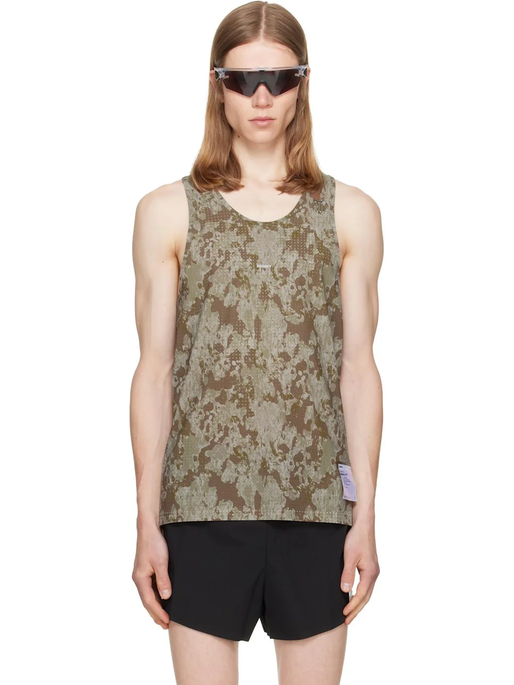 Khaki Space‑O Singlet Tank Top - 1