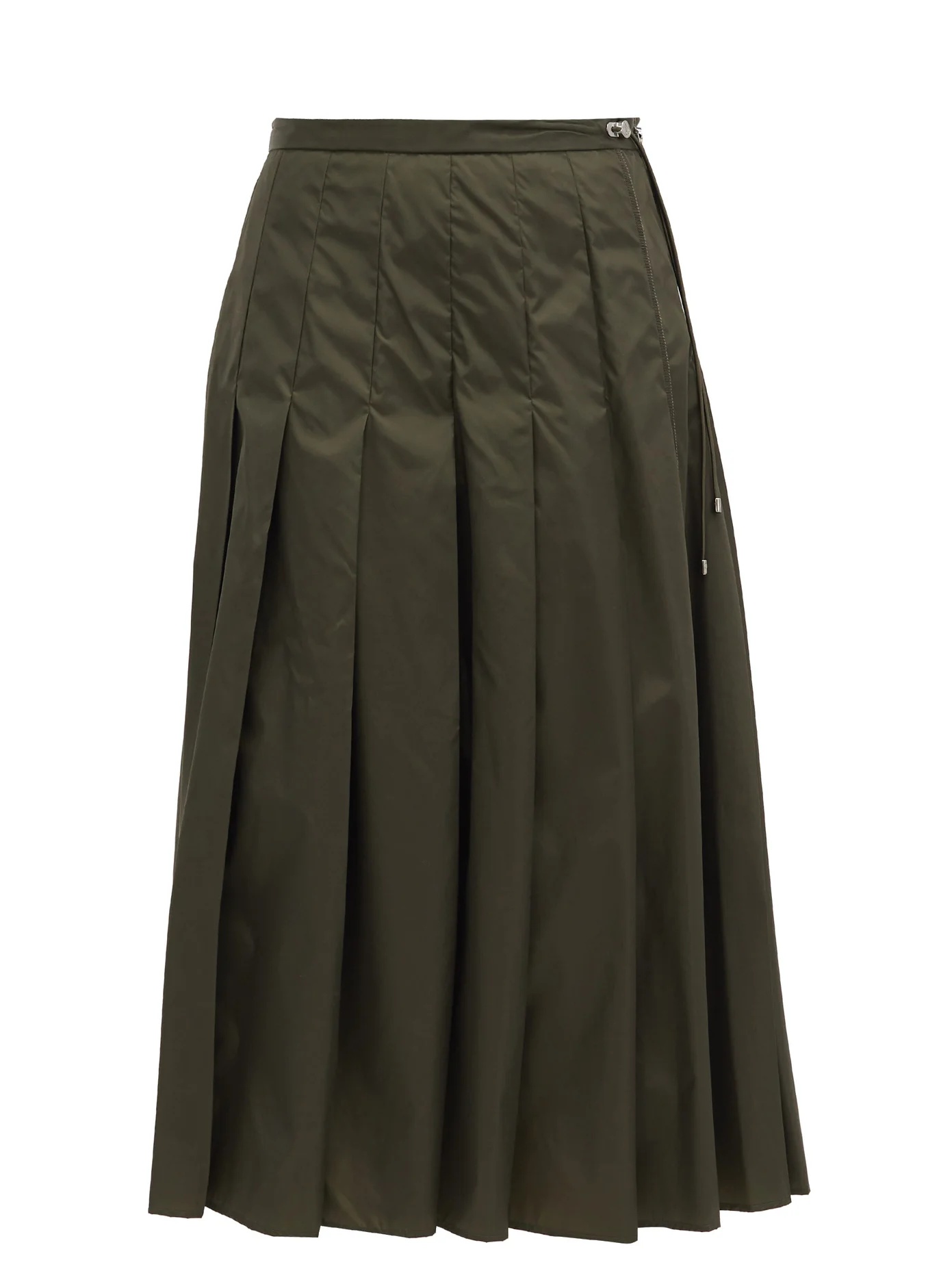 Pleated technical midi skirt - 1