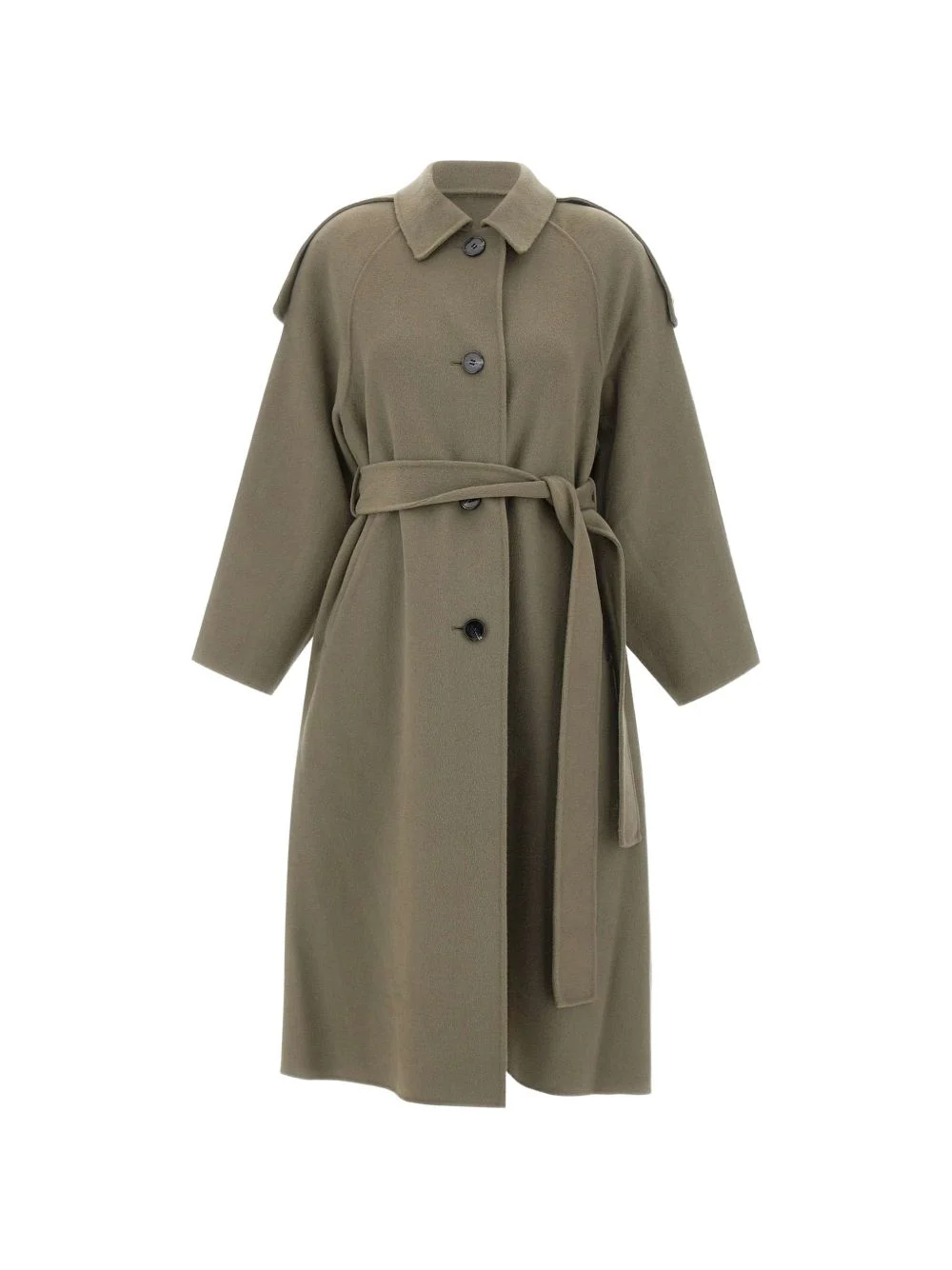 belted button-front coat - 1