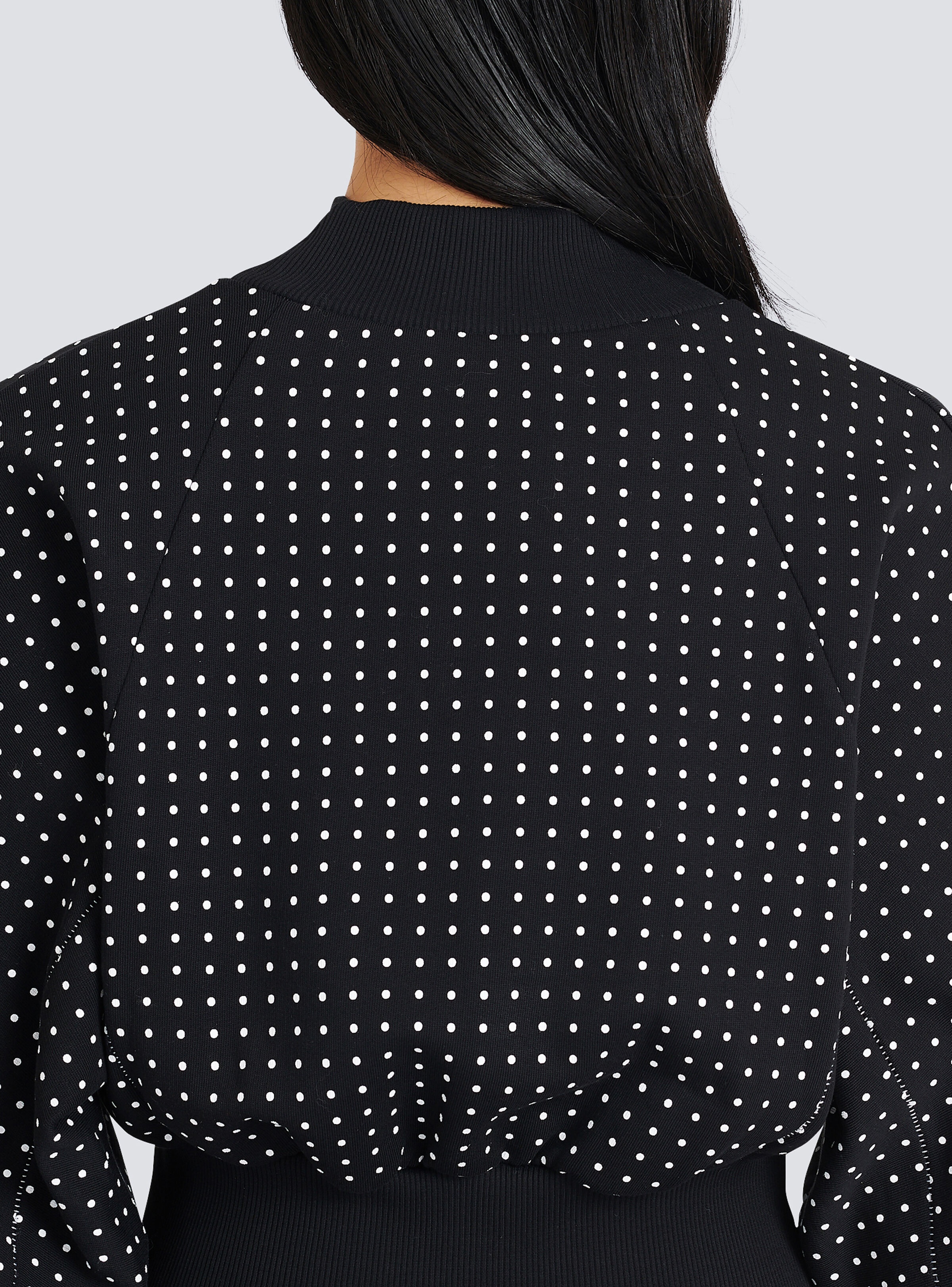 Cotton sweatshirt with printed dots and Balmain logo - 7